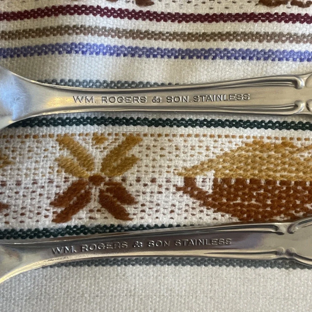 Vintage‎ William Roberts Royal Manor Stainless Steel Solid Serving Spoons (2)